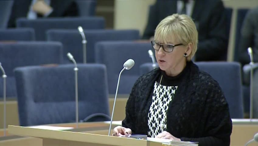 Stillbild från Interpellationsdebatt, Uttalande om utomrättsliga avrättningar