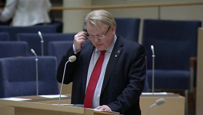 Stillbild från Interpellationsdebatt, Kustrobotsystem i behov av en kompetent radar
