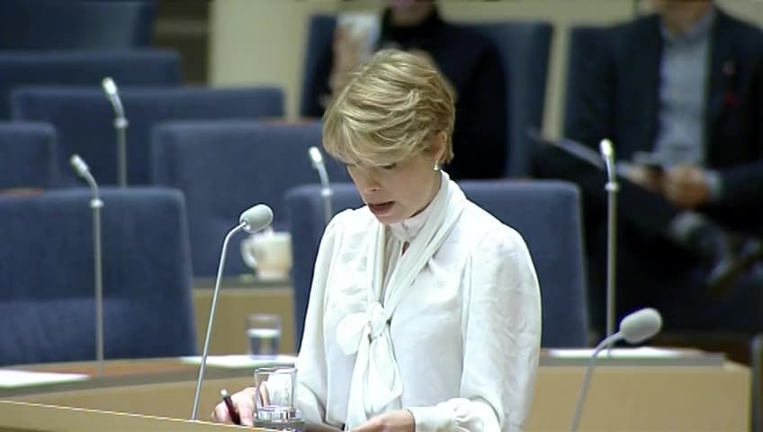 Stillbild från Interpellationsdebatt, Karensvillkor för företagare som fyllt 55 år