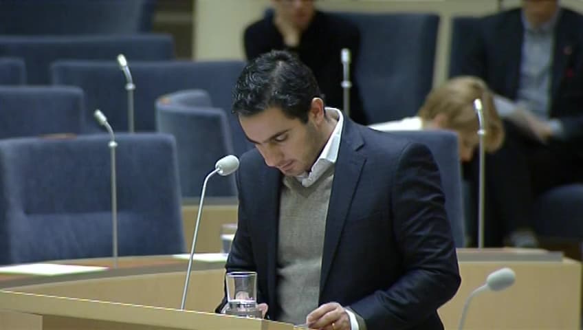 Stillbild från Interpellationsdebatt, Regeringens utredning om offentlig upphandling och villkor enligt kollektivavtal