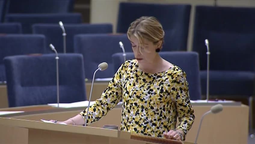 Stillbild från Interpellationsdebatt, Arbetets påverkan på pensionen