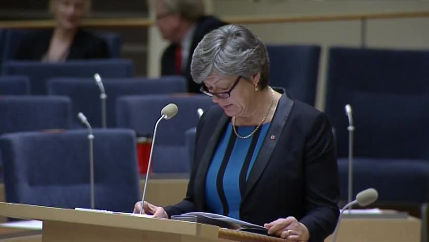 Stillbild från Interpellationsdebatt, Nyanlända och arbetsmarknaden