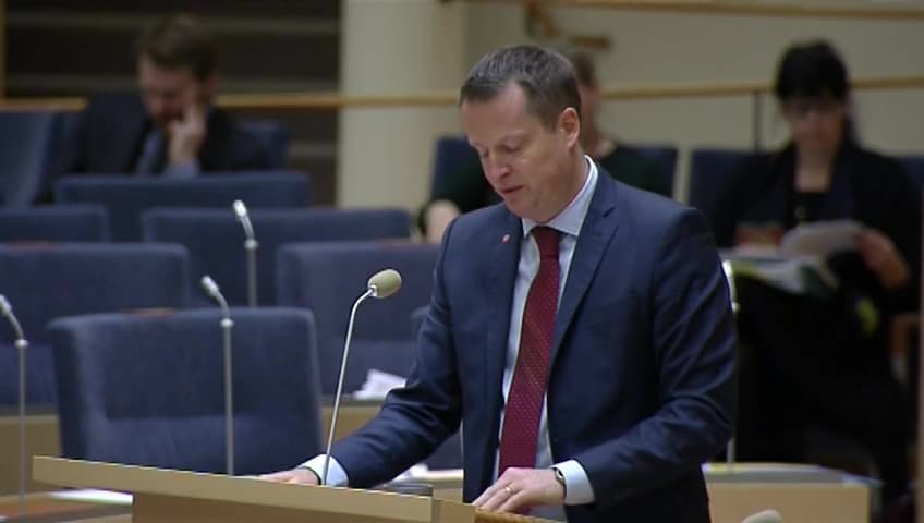 Stillbild från Interpellationsdebatt, Det europeiska vapenpasset