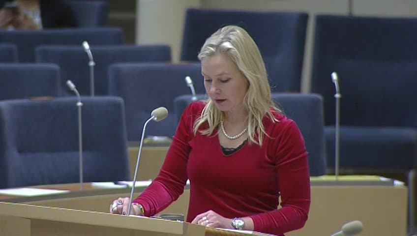 Stillbild från Interpellationsdebatt, Flygskatt i stället för utveckling av biobränsle