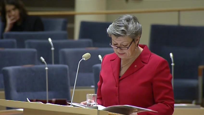 Stillbild från Interpellationsdebatt, Nystartsjobb i småföretag