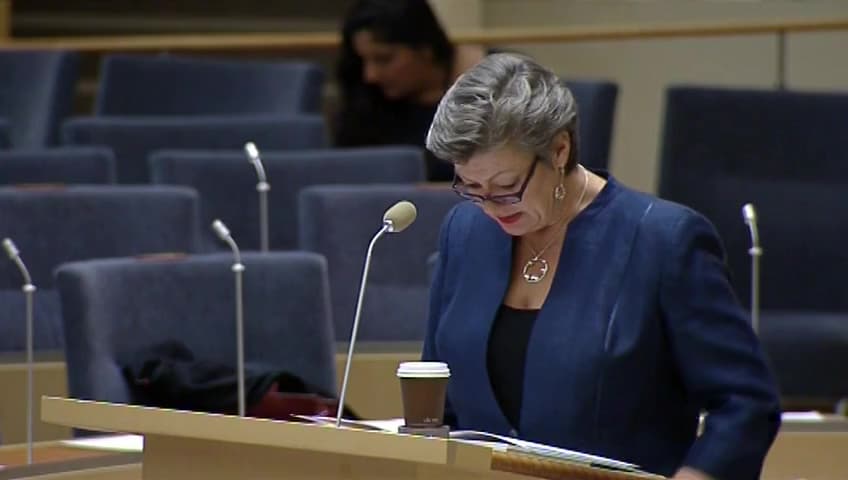 Stillbild från Interpellationsdebatt, Starta-eget-bidraget