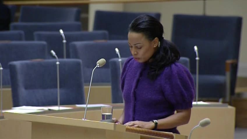 Stillbild från Interpellationsdebatt, Regeringens ambitioner för kultur- och musikskolan