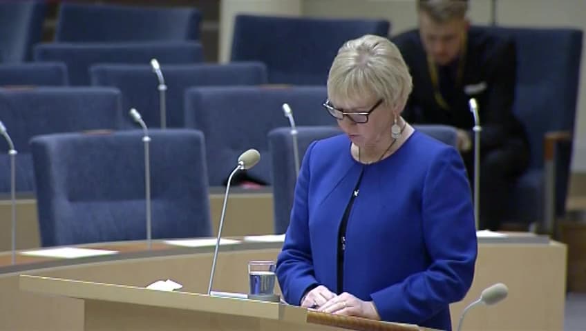 Stillbild från Interpellationsdebatt, Kabinettssekreterarens besök i Moskva 