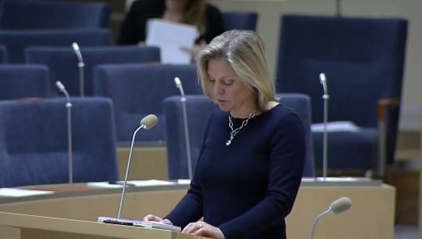 Stillbild från Interpellationsdebatt, Skattepolitikens målsättning