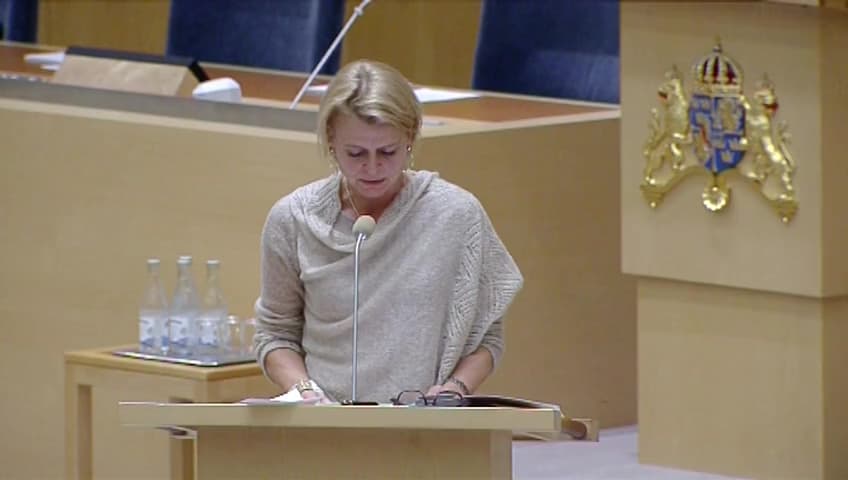 Stillbild från Interpellationsdebatt, Statens kostnadstäckning av kommunal vård och omsorg