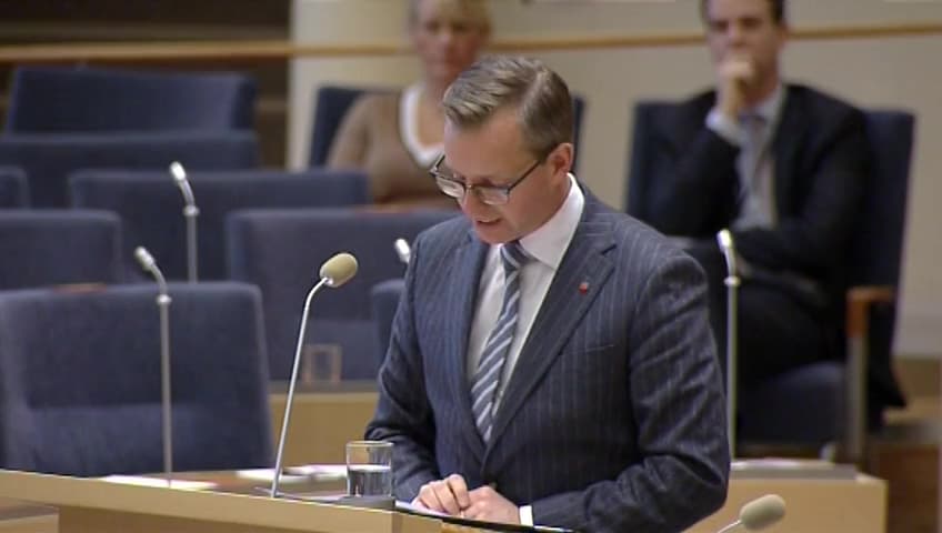 Stillbild från Interpellationsdebatt, Närings- och innovationsministerns resa till Iran