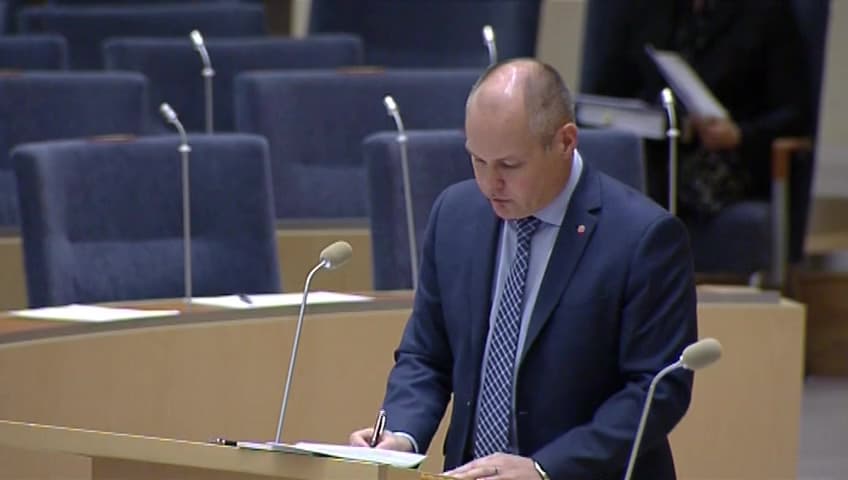 Stillbild från Interpellationsdebatt, Lagförslag vid rundabordssamtal om piratkopiering