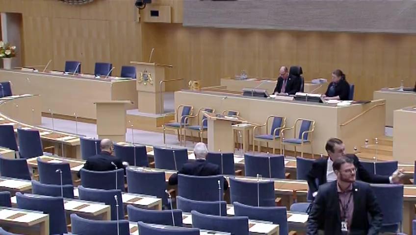 Stillbild från Debatt om förslag, Ändringar i lagen om kontroll av skyddade beteckningar på jordbruksprodukter och livsmedel