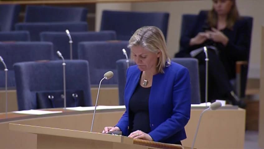 Stillbild från Interpellationsdebatt, Produktiva skattereformer