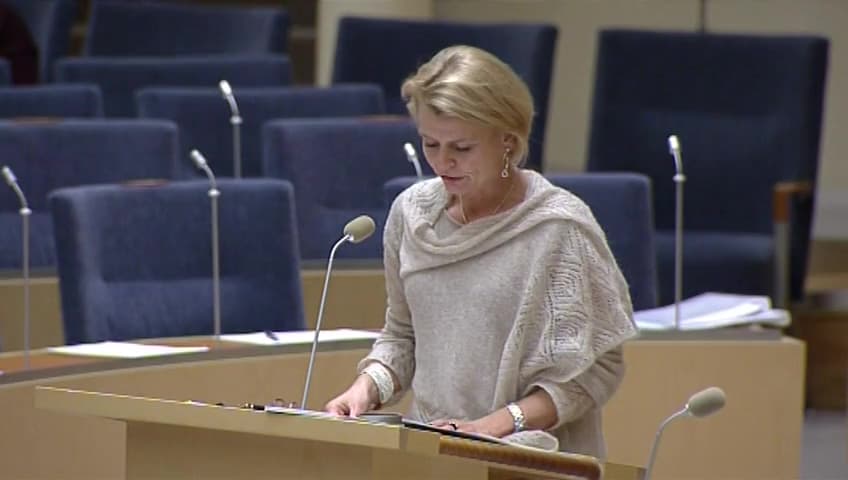 Stillbild från Interpellationsdebatt, Ensamkommande barn som försvinner