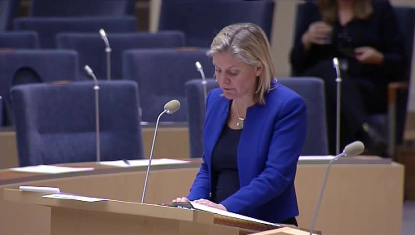 Stillbild från Interpellationsdebatt, Framtidens svenska framgångshistorier
