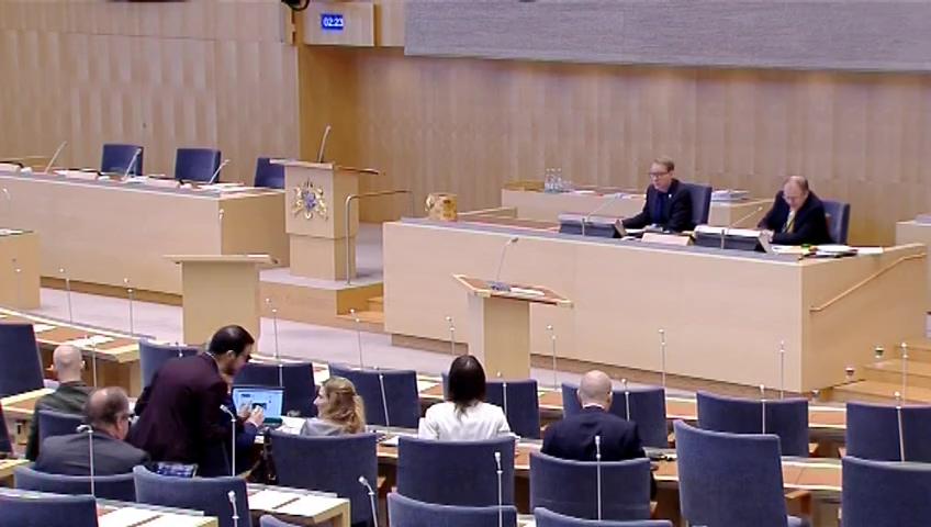 Stillbild från Debatt om förslag, Ny instansordning för va-målen