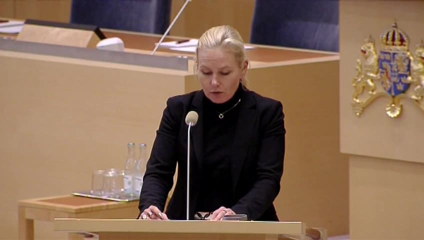 Stillbild från Interpellationsdebatt, Transporternas inverkan på klimatet