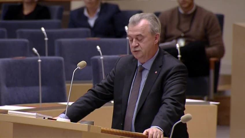 Stillbild från Interpellationsdebatt, Konsekvenser av ny stödområdesindelning för jordbruket i norra Sverige