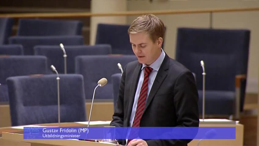 Stillbild från Interpellationsdebatt, Fjärrundervisning på entreprenad