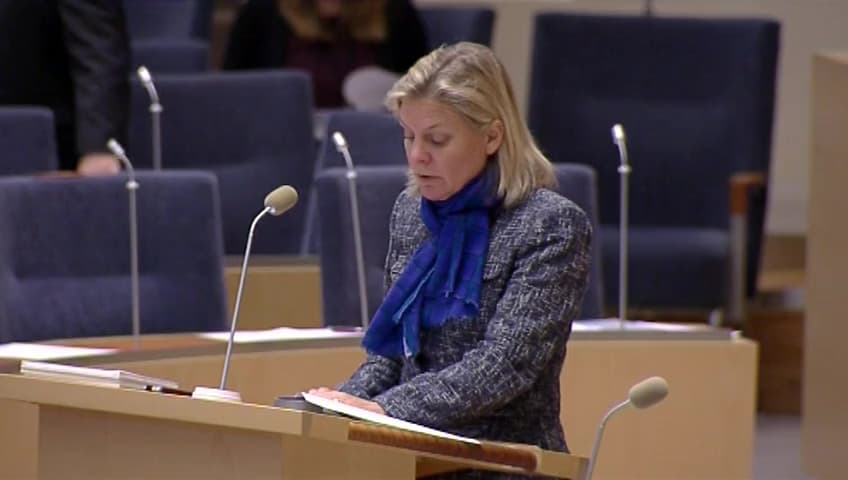 Stillbild från Interpellationsdebatt, Företagarnas syn på regeringens skattepolitik