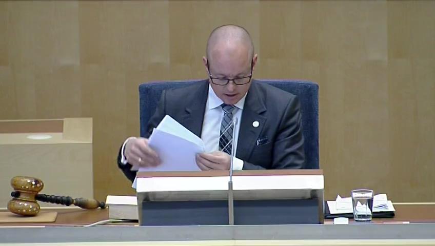 Stillbild från Debatt om förslag, Riksrevisorernas årliga rapport 2015