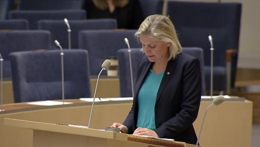 Stillbild från Interpellationsdebatt, Höjda marginalskatter