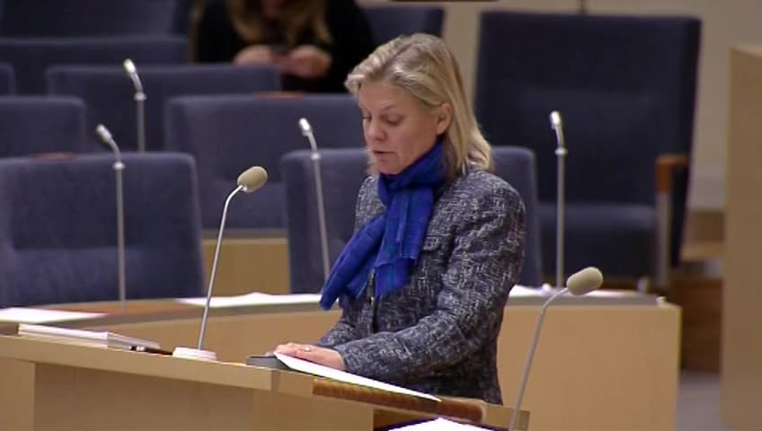 Stillbild från Interpellationsdebatt, Beskattning av el för elbussar