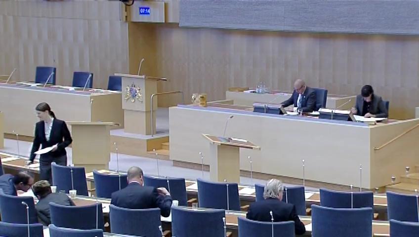 Stillbild från Debatt om förslag, Informationsutbytesavtal med Niue