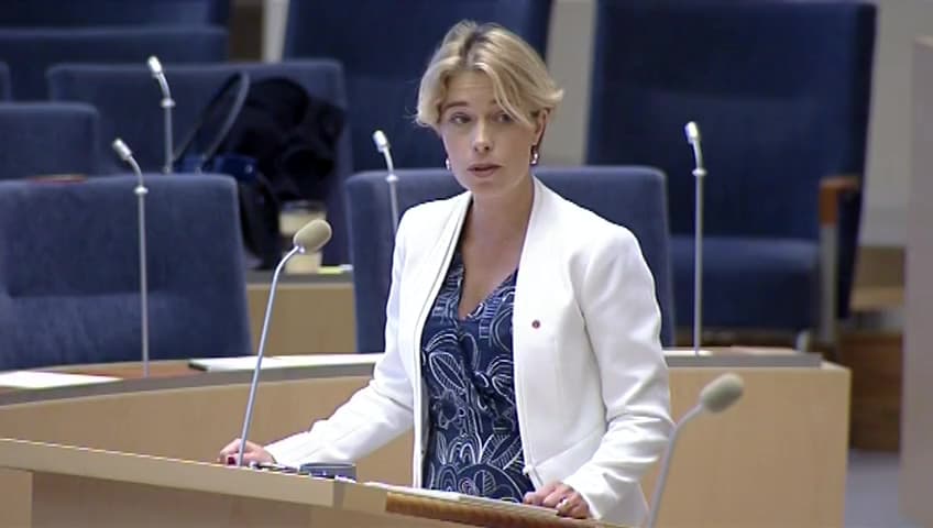 Stillbild från Interpellationsdebatt, Döljande av arbetslösheten genom sjukskrivningar 