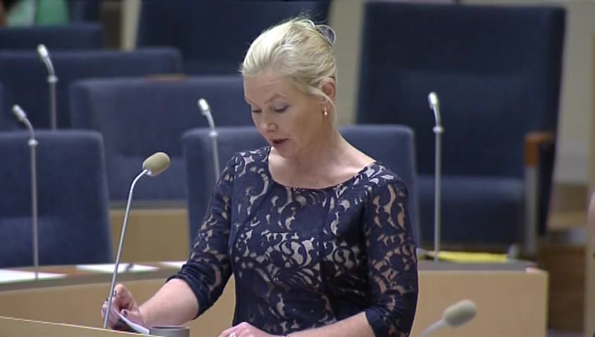 Stillbild från Interpellationsdebatt, Tvärförbindelse Södertörn
