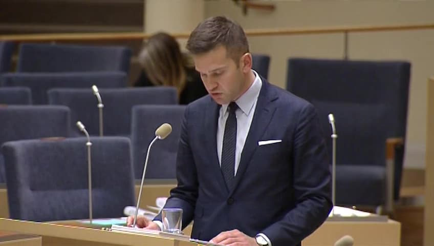 Stillbild från Interpellationsdebatt, Fotbolls-VM i Ryssland och Qatar