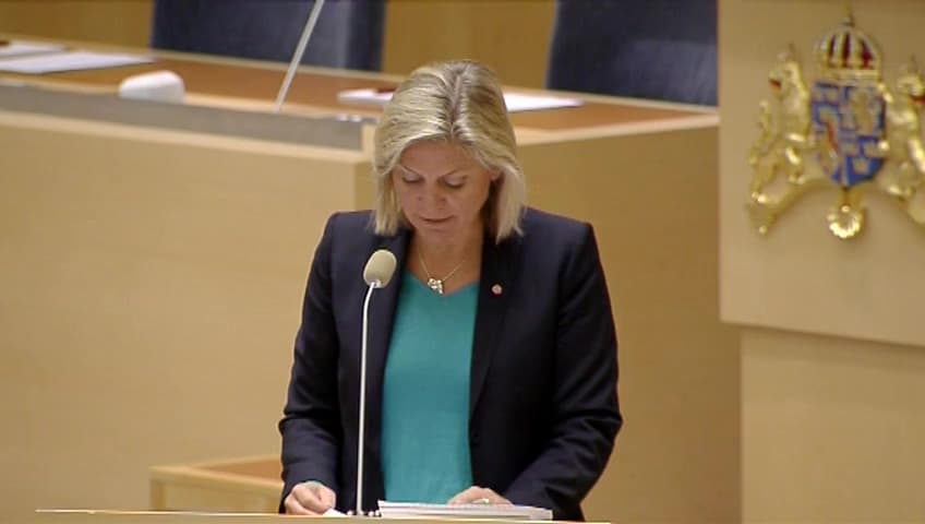 Stillbild från Interpellationsdebatt, Besked till svenska företagare