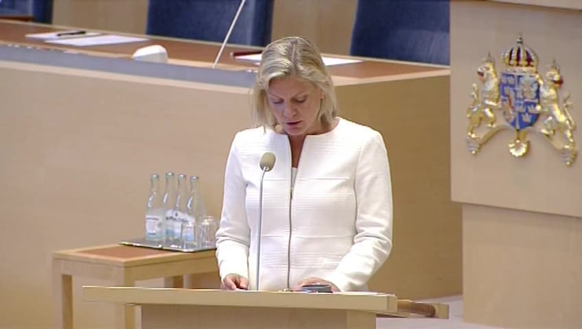 Stillbild från Interpellationsdebatt, Ofinansierade skattehöjningar