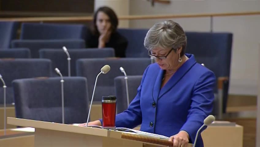 Stillbild från Interpellationsdebatt, Höjda arbetsgivaravgifter