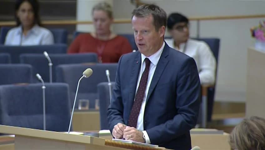 Stillbild från Interpellationsdebatt, Våldsdåden i Malmö