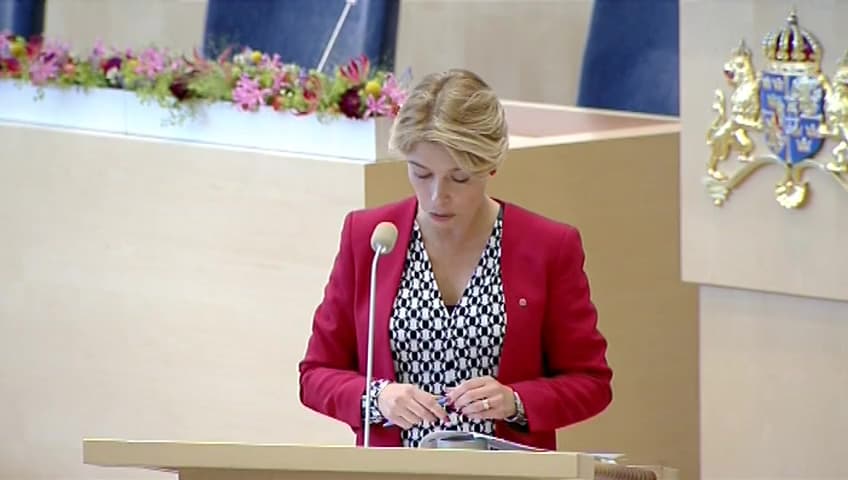 Stillbild från Interpellationsdebatt, Psykisk ohälsa och sjukskrivningar inom kontaktyrken 