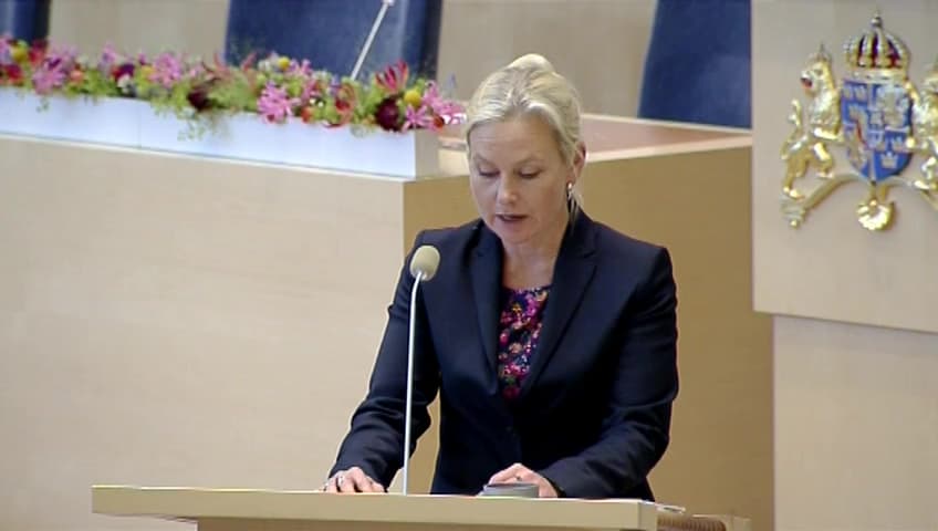 Stillbild från Interpellationsdebatt, Finansiering av Sjöfartsverkets räddningsinsatser 