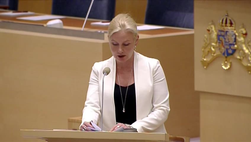 Stillbild från Interpellationsdebatt, Behovet av lagstiftning då antalet drönare ökar i det svenska luftrummet