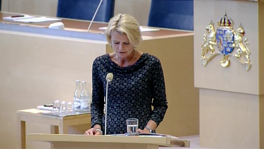 Stillbild från Interpellationsdebatt, Den så kallade satsningen på vårdpersonal inom äldreomsorgen