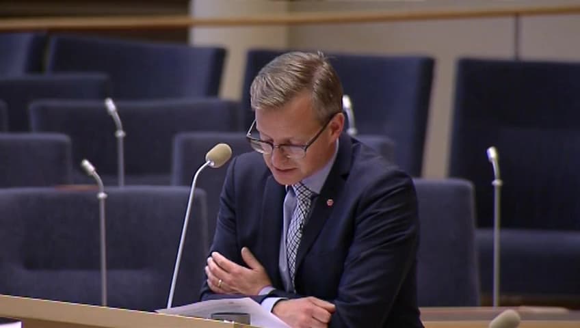 Stillbild från Interpellationsdebatt, Statliga bolag