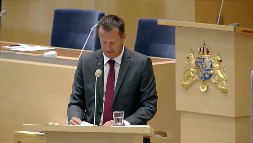 Stillbild från Interpellationsdebatt, Alkoholsmuggling