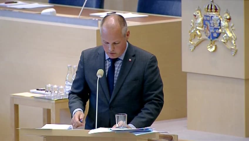 Stillbild från Interpellationsdebatt, Den drastiska ökningen av antalet ensamkommande flyktingbarn