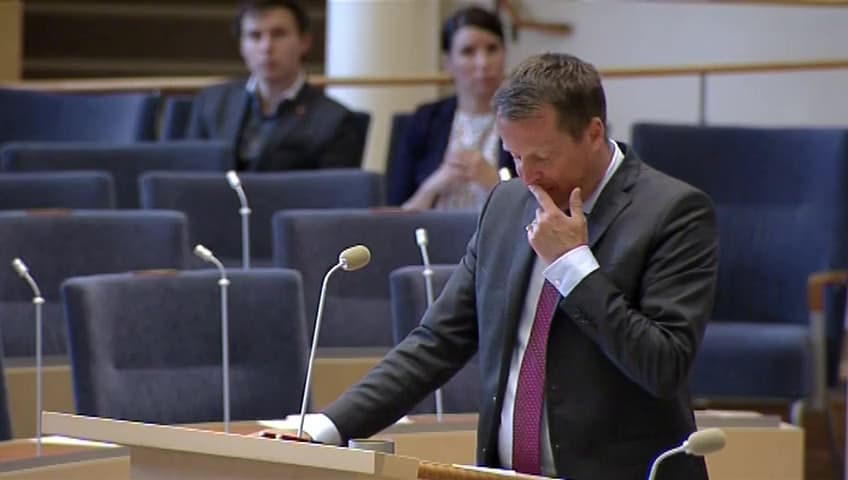 Stillbild från Interpellationsdebatt, Regeringens arbete mot islamistisk extremism