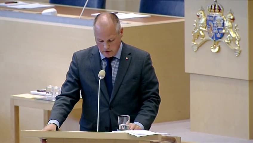 Stillbild från Interpellationsdebatt, Åldersbedömning av ensamkommande barn