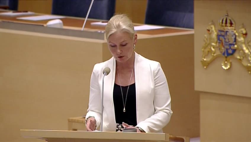 Stillbild från Interpellationsdebatt, SJ:s trafik på sträckan Oslo-Stockholm