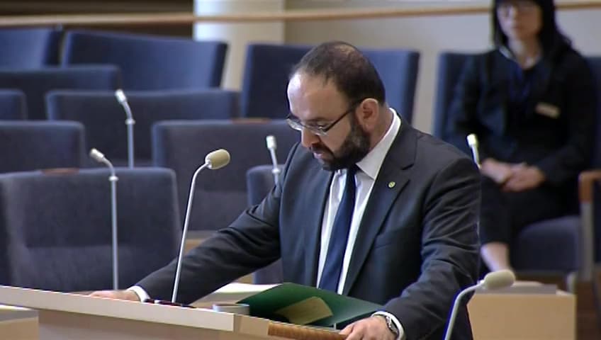 Stillbild från Interpellationsdebatt, Jordbruksverkets nya regler för stöd till bredbandsutbyggnad