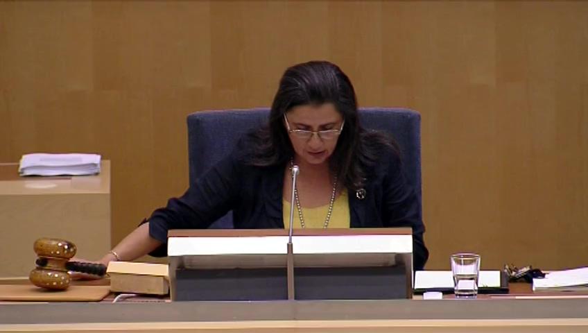 Stillbild från Debatt om förslag, Stiftelsen Riksbankens Jubileumsfonds verksamhet och årsredovisning 2014