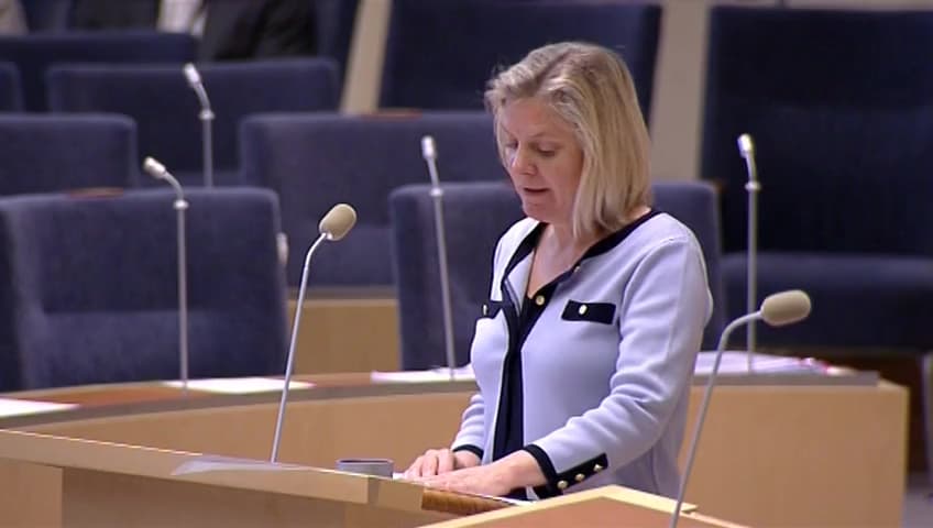 Stillbild från Interpellationsdebatt, Konsekvenserna för Stockholmsregionen av regeringens skattepolitik