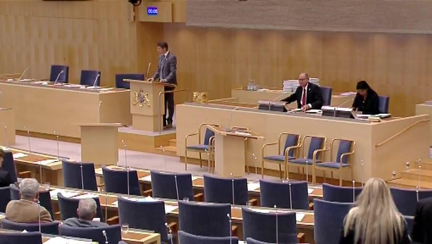 Stillbild från Debatt om förslag, En utredning om ett regelverk för säkerställande av valfrihet, mångfald och kvalitet i fråga om välfärdstjänster